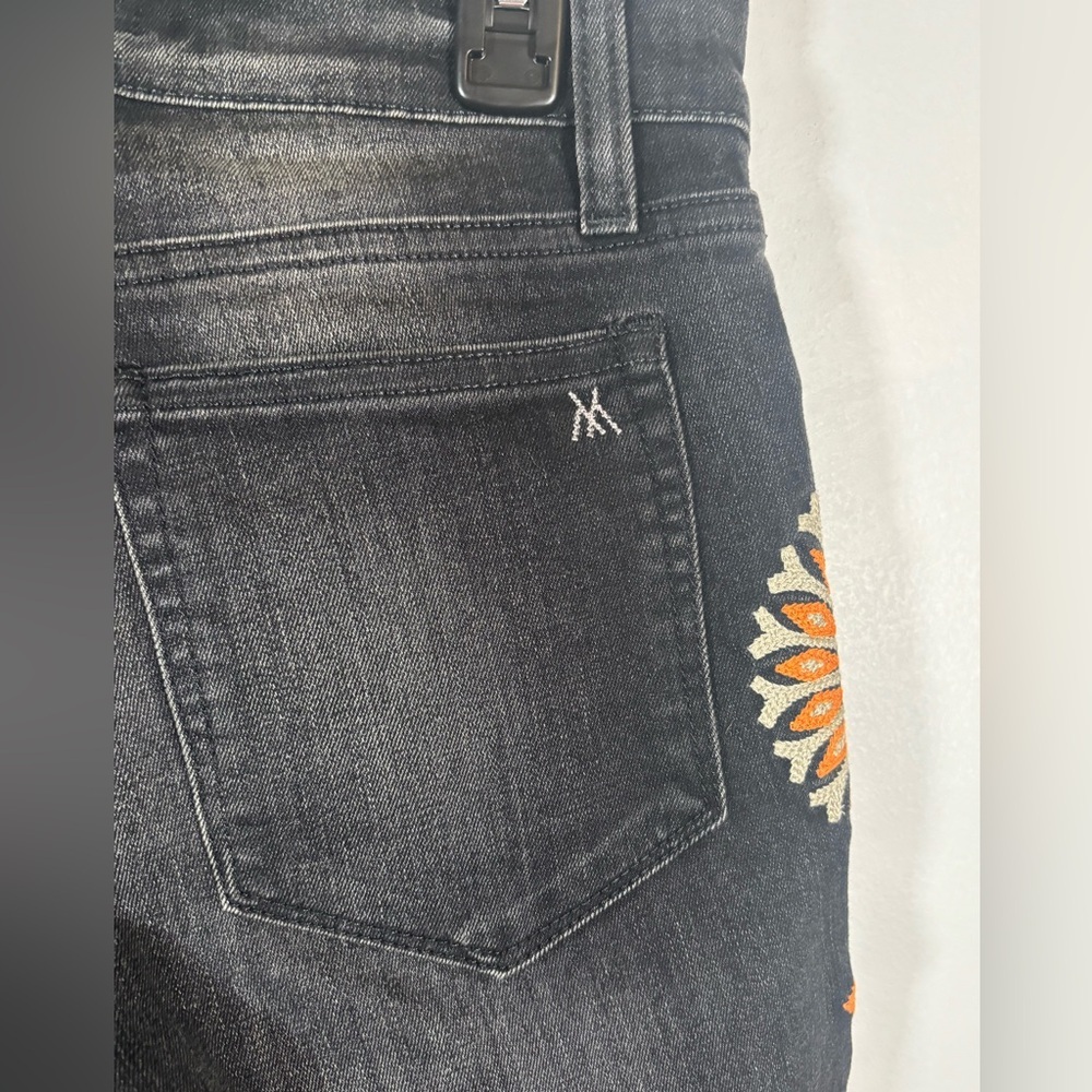 Miss Me Vintage Skinny Jeans 27 Black Denim Floral Embroidered Detail - Picture 4 of 11